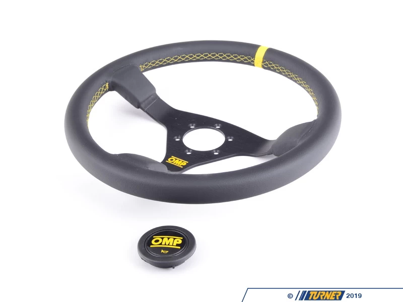 OMP WRC Racing Steering Wheel - Mid-depth 350mm Dished | Black Leather - Image 2