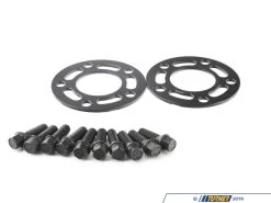 Turner Black BMW 5mm Front Wheel Spacer And Extended Bolts Kit - E24, E28, E30 M3, E31, E32, E34, E36, E38, E46, Z3, Z4