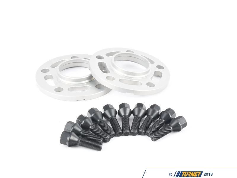 Turner BMW 10mm Silver Wheel Spacer & Bolt Kit - E23E24,E28,E31,E32,E34,E36,E38,E46,E60,E63,E82,E83,E87,E90,E91,E92,E93,Z3,Z4
