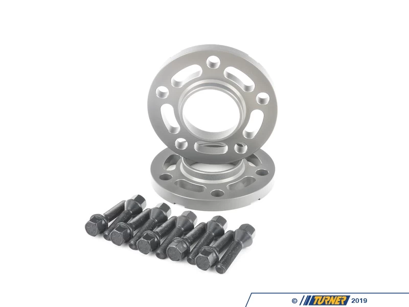 Turner Silver BMW 15mm Wheel Spacers And Extended Bolts (Pair) - Most BMWs (see Applications)