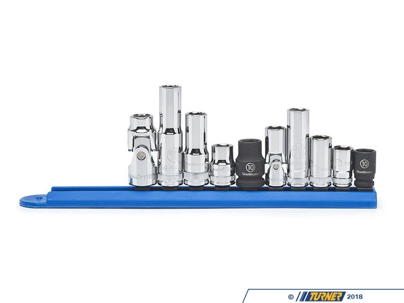 10 Piece 1/4" & 3/8" Drive 6-Point Socket Set - 10mm