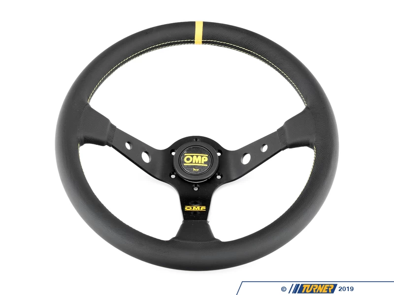 OMP Corsica Steering Wheel - 350mm | Black/Yellow Leather