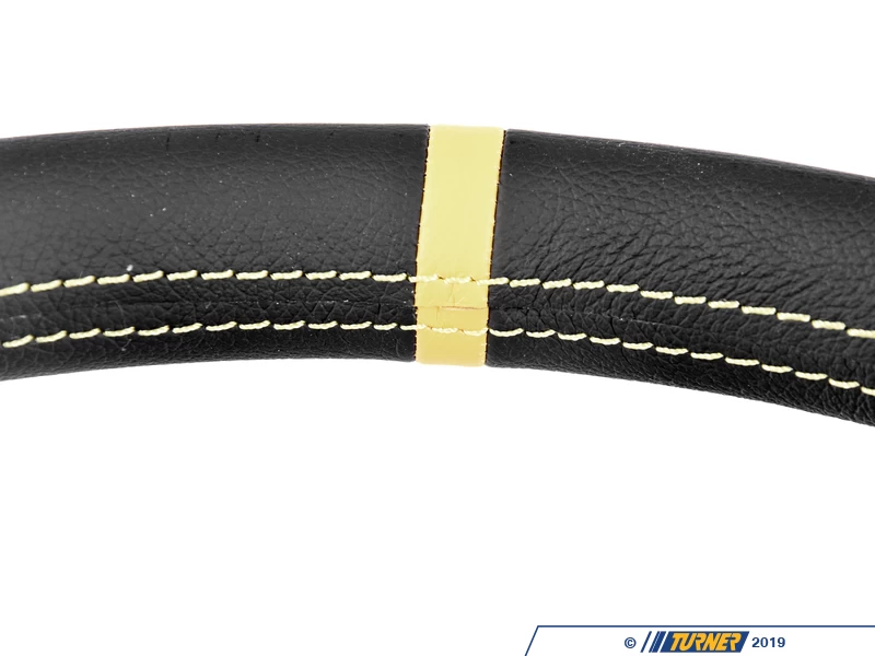 OMP Corsica Steering Wheel - 350mm | Black/Yellow Leather - Image 4