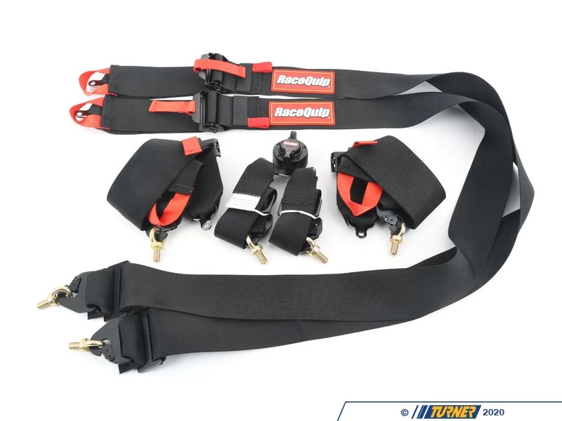 Racequip Camlock 6-Point Pull-Down Racing Harness - Black
