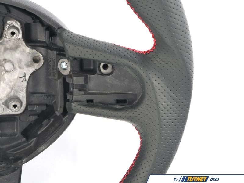 ECS MINI Cooper Flat Bottom Carbon Fiber Steering Wheel (Carbon/Perforated Leather/Red Stitching) NO Red Center Stripe- Gen 2 - Image 4