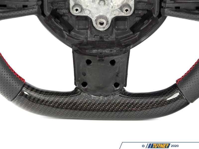 ECS MINI Cooper Flat Bottom Carbon Fiber Steering Wheel (Carbon/Perforated Leather/Red Stitching) NO Red Center Stripe- Gen 2 - Image 5