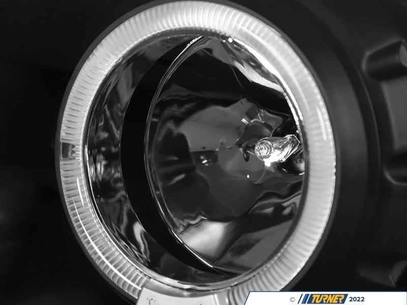 Spec-D Dual Halo Projector Headlight Set - Matte Black Housing/Clear Lens - E46 - Image 3