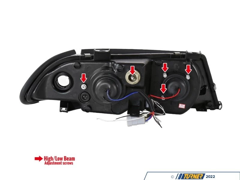 Spec-D Dual Halo Projector Headlight Set - Matte Black Housing/Clear Lens - E46 - Image 5