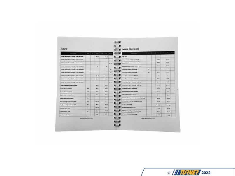 Race German Torque Guide Booklet - E30 - Image 3