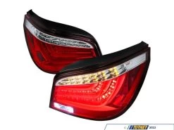 Spec-D LED Tail Lights - Chrome Housing/Red Lens - E60 Pre LCI