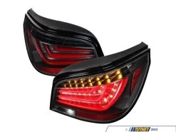Spec-D LED Tail Lights - Matte Black Housing/Clear Lens - E60 Pre LCI
