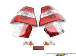 Spec-D Altezza Tail Light Set - Chrome Housing/Red & Clear Lens - E46 Sedan