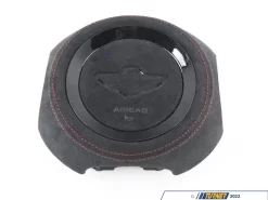 Steering Wheel Air Bag Cover - Alcantara/Red Stitching/Gloss Black
