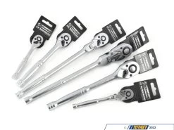 6 Piece Set 72 Tooth Satin Chrome Ratchet Set