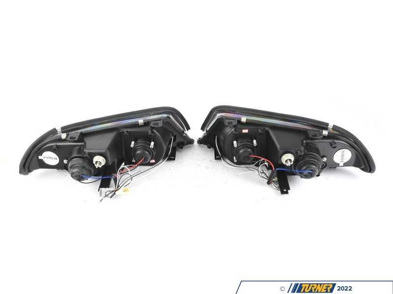 Spec-D Dual Halo Projector Headlight Set - Matte Black Housing/Clear Lens - E46 - Image 18