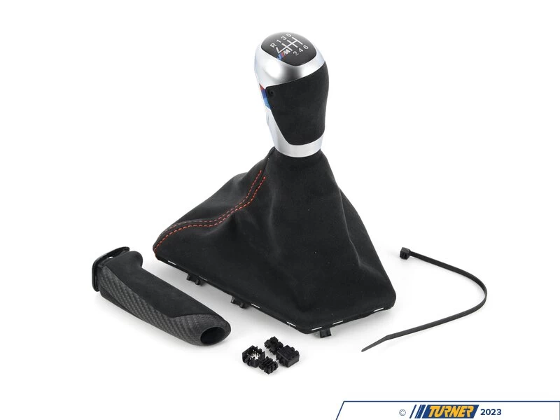 Genuine BMW M Performance Shift Knob, Boot, And Brake Handle - 6 Speed W/ Sunset Orange Stitching - F87 M2 & M2 Competition - Image 2