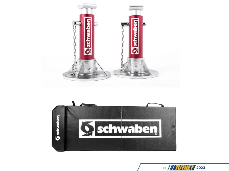 Aluminum 3-Ton Jack Stands - Set Of 2 With Mechanic's Folding Ground Pad