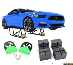 5,000 Lb. Capacity Extended QuickJack Lift PACKAGE / 110 Volt (60Hz) - With Wall Hanger Set & Pinch Weld Protector Blocks