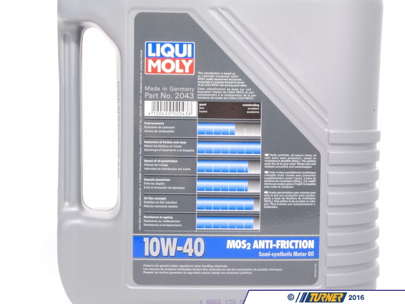 Liqui Moly Liqui-Moly M0S2 Anti Friction 10w40 Engine Oil - 5 Liters - Image 2