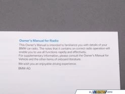 Operating Instructions, Radio "En Us" - Sa663, Sa645Sa Sa - E82, E84, E88, E90, E91, E92, E93, Z4