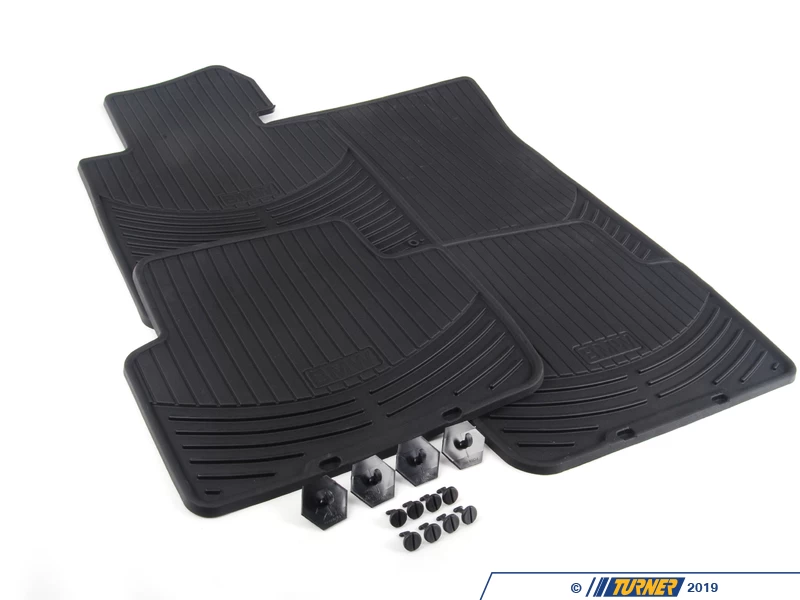Genuine BMW All Weather Rubber Floor Mat Set - Black - E46 323i 323Ci 325i 325Ci 328i 328Ci 330i 330Ci M3